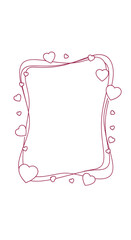Charming heart doodle frame, copy space