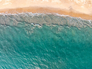 Aerial top view sea waves surface nature background