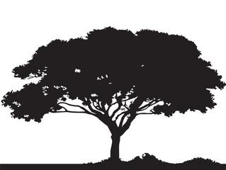 Fototapeta premium Artistic Tree Against Sky Silhouette 2D Vector Line Art