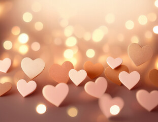 Peach and Beige Soft Romantic Heart Background