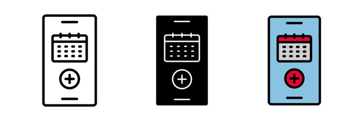 Online appointment icon editable stroke, filled and colored concept for web design isolated on white background.