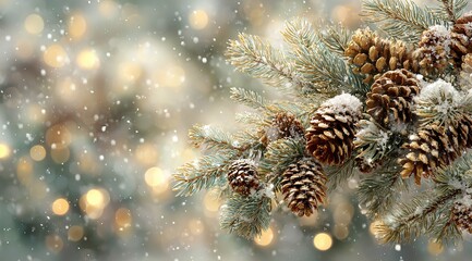 Christmas and New Year Holidays Background (with Bokeh) – Winter Season Postcard Featuring Copy Space