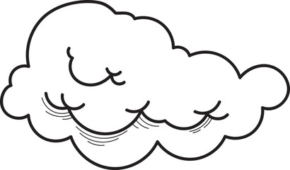 Minimalist Hand-Drawn Cloud Outline Illustration for Weather, Design, or Graphic Resource