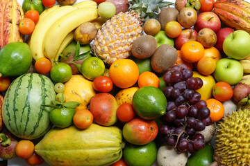 Fresh organic fruits for tropical lifestyle concept.
