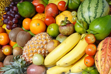 Fresh tropical fruits for vegetarian diet.