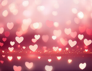 Romantic Heart Bokeh Background for Valentine’s Day