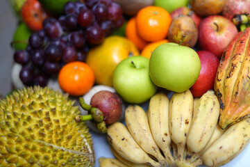 Assorted tropical fruits for healthy lifestyle.