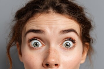 Close-up Portrait of a Puzzled, Surprised Woman's Face