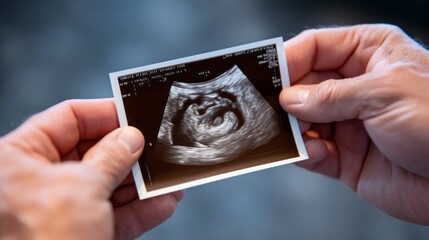 Expecting joy as ultrasound image reveals baby’s heartbeat in doctor’s office