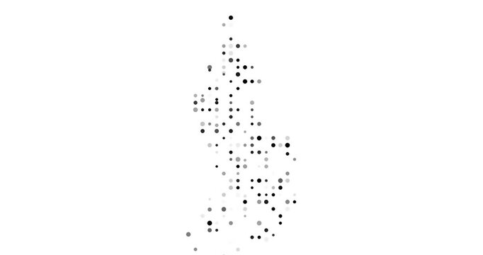 Glowing Orbs Converging to Build Liechtenstein Geographic Outline Animation
