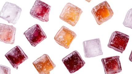 Sparkling diamond shaped rock candy on black background