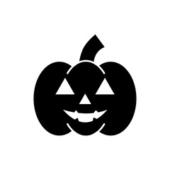 Spooky carved pumpkin silhouette for Halloween night celebrations and autumn harvest festivities, perfect for graphic design elements and seasonal decorations