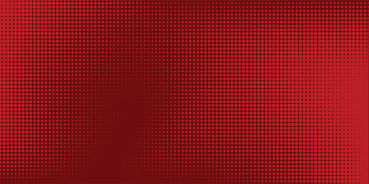 Dots halftone red color pattern gradient texture whit technology digital background. Dots pop art comics with nature graphic design.