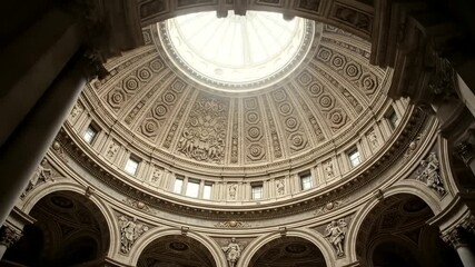 Grand architectural dome with intricate details and soft lighting