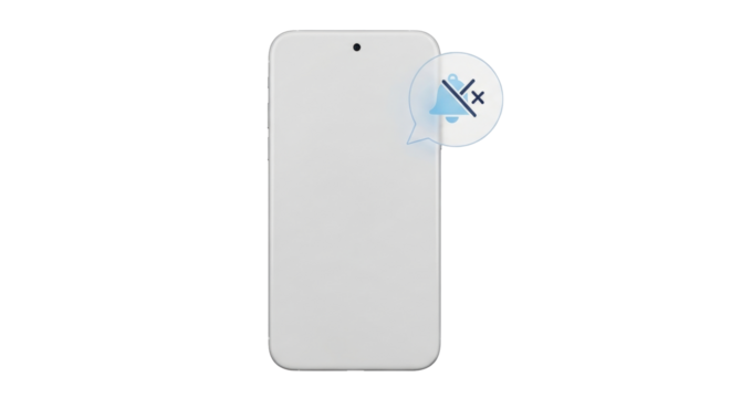 Isolated smartphone with notification bubble, modern tech device and blank screen mockup