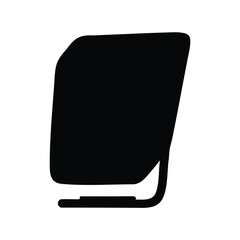Modern black chair silhouette on a white background, minimalistic design.