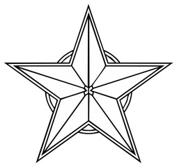 Obraz premium Black and White Star Illustration Graphic Design Geometric Shape Icon