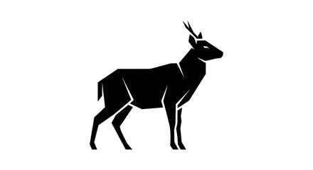 Fototapeta premium Majestic Black Deer Silhouette Standing Tall and Proud.