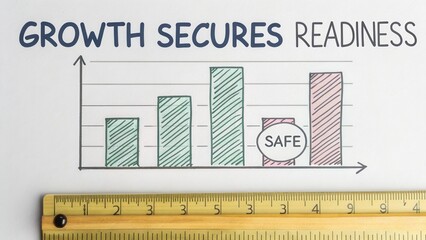 Growth Secures Readiness in Business Strategy with Bar Graph Representation Showing Progress and Safety Metrics