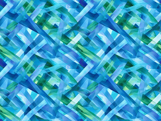 Abstract Watercolor Brushstrokes Pattern: A seamless repeat pattern of overlapping watercolor brushstrokes in shades of blue and green, perfect for backgrounds and design elements.