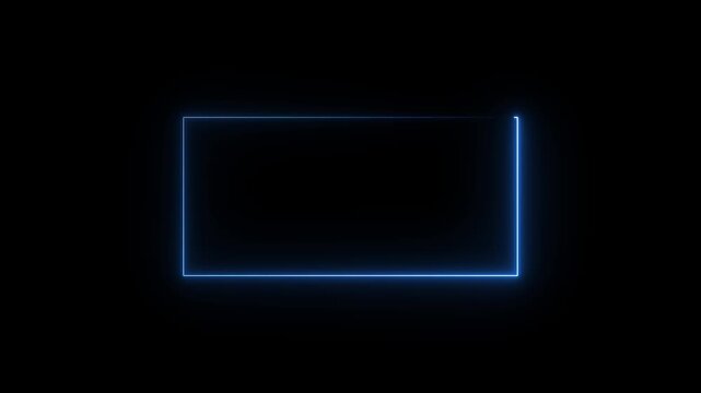 Glowing neon frame background. Glowing neon rectangle border frame in the shape rectangle.