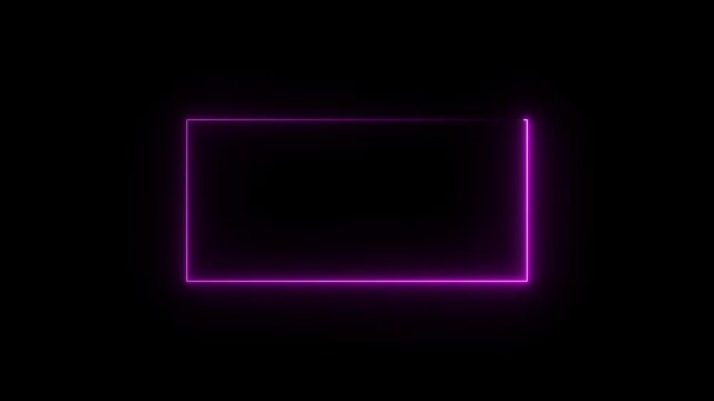 Glowing neon frame background. Glowing neon rectangle border frame in the shape rectangle.