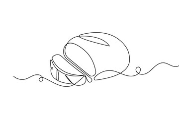 Obraz premium Minimalist bread outline single line drawing isolated vector illustration design 