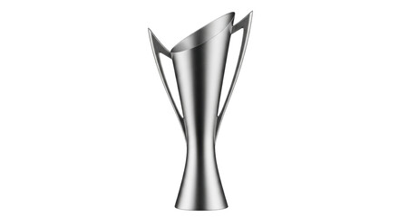 Isolated silver trophy, award, or chalice for first place prize in a competition, event, or sport