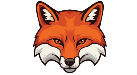 Stylized Illustration of a Fierce Orange Fox Face with White Accents.