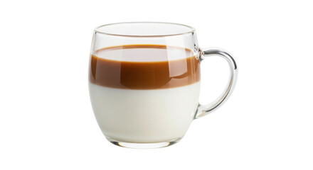 Isolated glass of coffee with milk beverage offering a refreshing experience in every sip