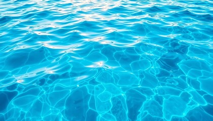 Obraz premium Deep azure water texture, rippled surface reflecting sunlight, light, blue ocean
