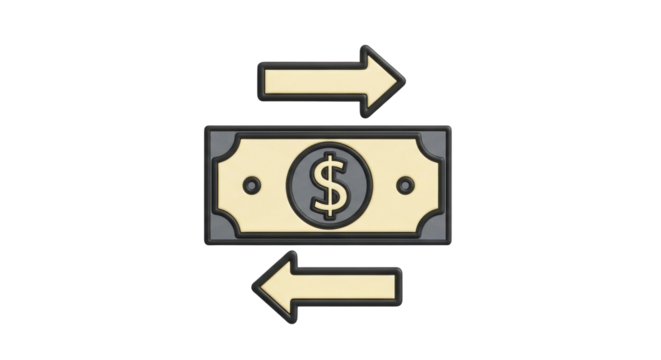 Isolated Money exchange financial transaction currency dollar bill economy payment cash flow