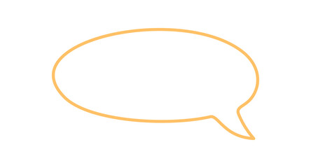 Hand drawn organic outline of speech bubble in oval and circle form. Simple chat and talk message, this textbox outline works as a modern dialog or comment element for communication, with a minimal