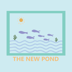 free vector the pond t-shirt design.