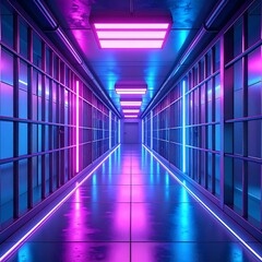 Fototapeta premium Futuristic Neon Corridor