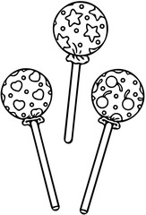 Silhouette of three lollipops
