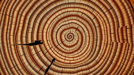 Fototapeta premium Tree rings in close-up view showing growth patterns and textures 