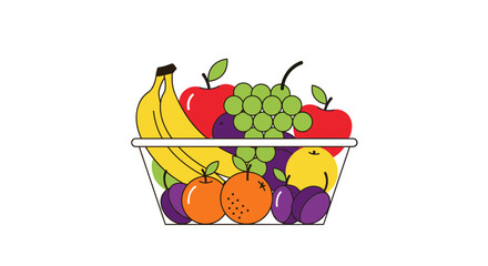 Vibrant Fruit Basket A Colorful and Healthy Selection.