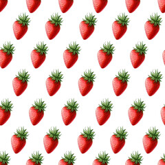 Seamless Strawberry Pattern: Vibrant Red Fruit Background