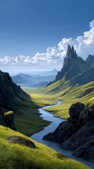 mountain landscape with lake