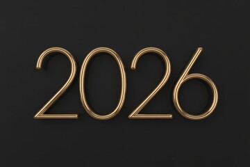 Cutting-edge 2026 3D render with liquid gold text, hyper-gloss reflections and crisp lighting on infinite matte black backdrop