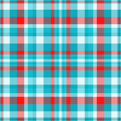 Print background fabric check, template pattern textile vector. Furry plaid seamless tartan texture in cyan and light colors.