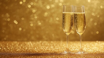 金のパーティクル、シャンパンのイメージ