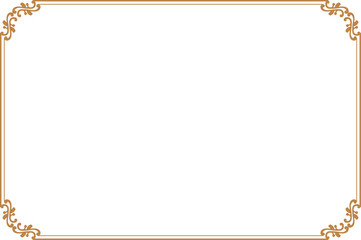 Vintage Ornate Rectangular Decorative Frame Border - Gold Scrollwork Design. 1053