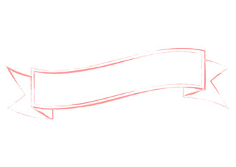 手書き風のゆれるリボンバナー（ピンク）