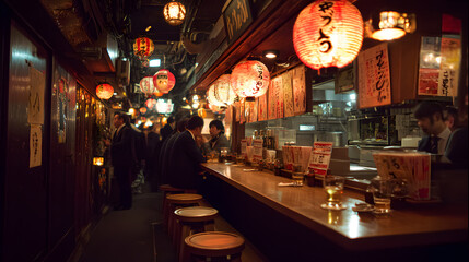 Narrow Alleyway in Roppongi, Tokyo at Night, Featuring Lanterns and Intimate Dining Atmosphere