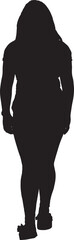 Fototapeta premium vector; silhouette of a front view of a woman walking