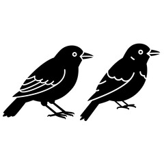 weaver birds icon set.
silhouette of weaver birds icon set.