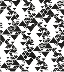 Fototapeta premium A chaotic dance of tiny and large triangles creating a geometric whirlwind of abstract shapes