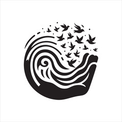 Symbolic Hand Releasing Birds Representing Freedom and Liberation in Flight.